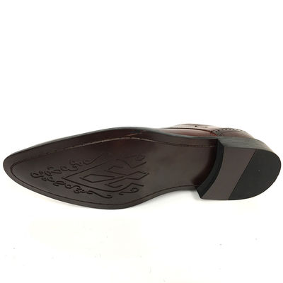 Men's New Style Brown High Class Mens Leather Dress Shoes Pigkin Rubber
