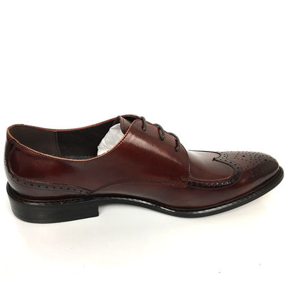 Men's New Style Brown High Class Mens Leather Dress Shoes Pigkin Rubber