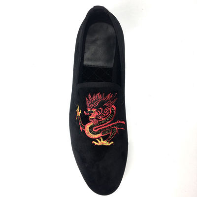 Slip On Mens Black Suede Tassel Loafers With Red Leather