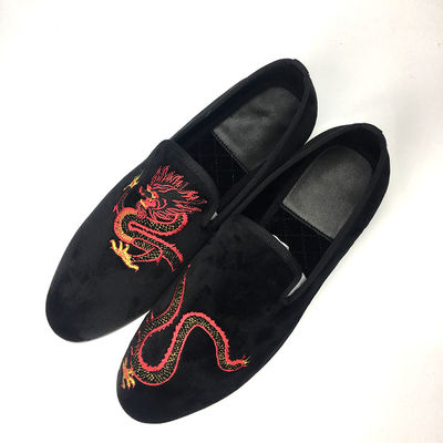 Slip On Mens Black Suede Tassel Loafers With Red Leather