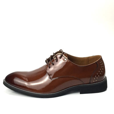 Calf Skin Men Leather Classic Shoes Lace up Durable Dress Shoes with rivet