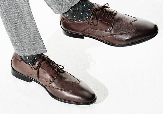 Italian Design Genuine Mens Leather Dress Shoes , Customized Male Formal Shoes