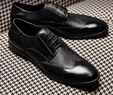 Italian Design Genuine Mens Leather Dress Shoes , Customized Male Formal Shoes