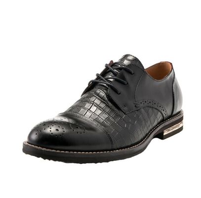 Patina Crocodile Skin Shoes for Men, Brogue Wingtips Exotic Leather Men Shoes