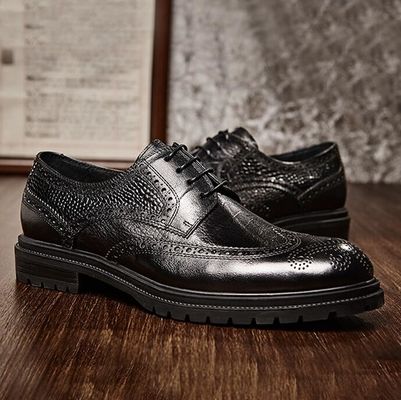 Brogues Casual Mens Leather Dress Shoes Breathable Office Police Loafer