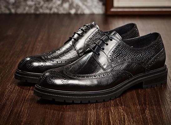 Brogues Casual Mens Leather Dress Shoes Breathable Office Police Loafer