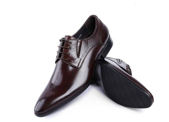 Brand Wingtip Oxford Luxury Mens Leather Dress Shoes , Carved Genuine Leather Shoes