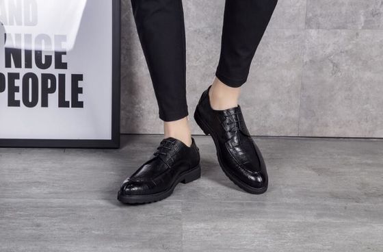 Black Slip on Round Toe Men Formal Dress Shoes Spring / Autumn Comfortable