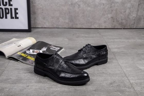 Black Slip on Round Toe Men Formal Dress Shoes Spring / Autumn Comfortable