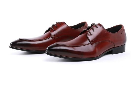 Embossing Design Patent Leather Black Dress Shoes , Lace Up Dress Shoes