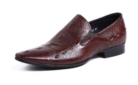 Normal Size Carved Mens Leather Dress Shoes , Pointed Toe Leisure Shoes