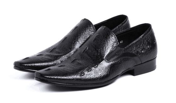 Normal Size Carved Mens Leather Dress Shoes , Pointed Toe Leisure Shoes