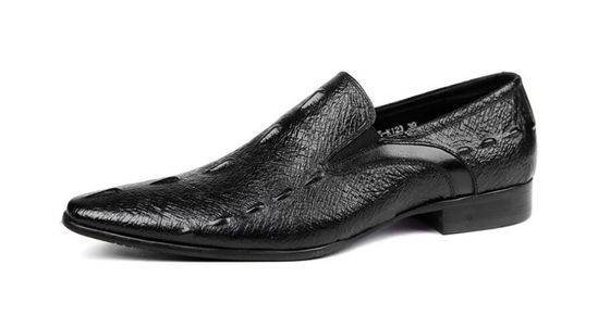 Normal Size Carved Mens Leather Dress Shoes , Pointed Toe Leisure Shoes