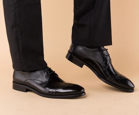 Handmade Genuine Leather Men Dress Shoes , Casual Leather Shoes For Wedding Or Partying
