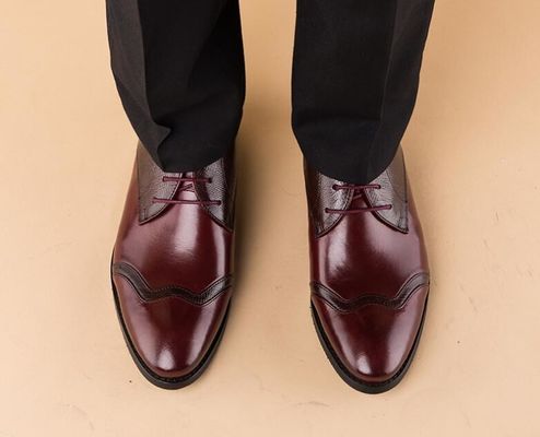 Handmade Genuine Leather Men Dress Shoes , Casual Leather Shoes For Wedding Or Partying