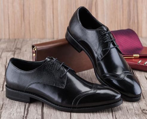 Handmade Genuine Leather Men Dress Shoes , Casual Leather Shoes For Wedding Or Partying