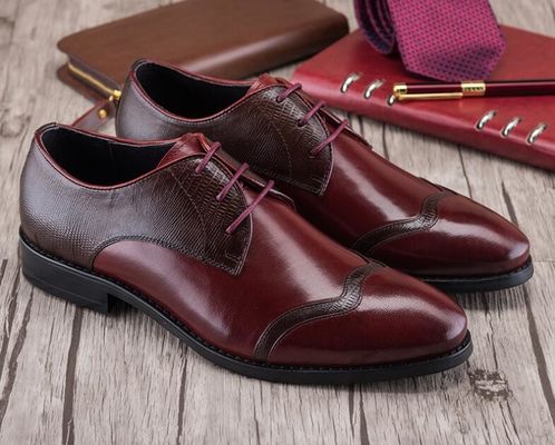 Handmade Genuine Leather Men Dress Shoes , Casual Leather Shoes For Wedding Or Partying