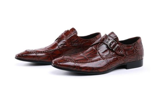 Handmade Bright Leather Brogues Formal Brown Business Shoes For Evening Party Wear