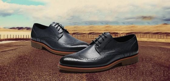 Classic Style Derby Black Dress Up Shoes , Retro Men Dress Oxford Shoes