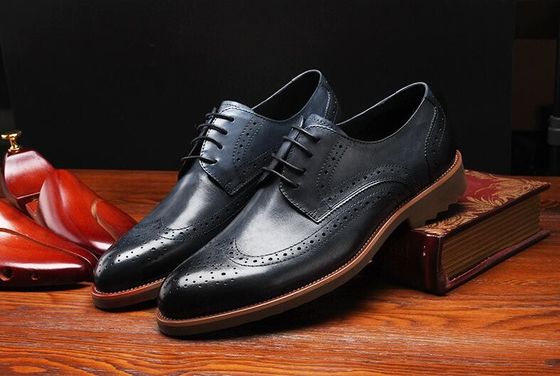 Classic Style Derby Black Dress Up Shoes , Retro Men Dress Oxford Shoes