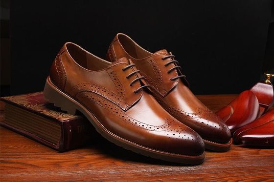 Classic Style Derby Black Dress Up Shoes , Retro Men Dress Oxford Shoes