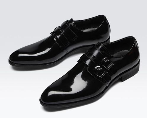 Retro Brogue Men Formal Dress Shoes , Business Office Black Oxford Shoes