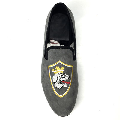 Durable Comfort Full Grain Leather Loafers , Grey Hand Painted Loafers