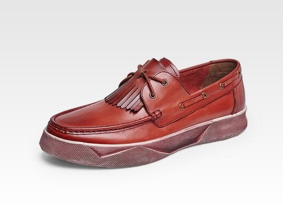 Retro Casual Men Flats Shoes Custom Mens Leather Driving Loafers With Tassels
