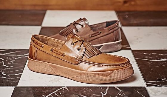Retro Casual Men Flats Shoes Custom Mens Leather Driving Loafers With Tassels