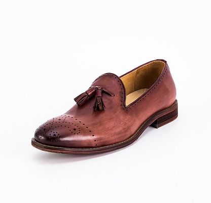 Summer Brown Mens Leather Loafers Shoes Slip On Brogue Tassel Loafers