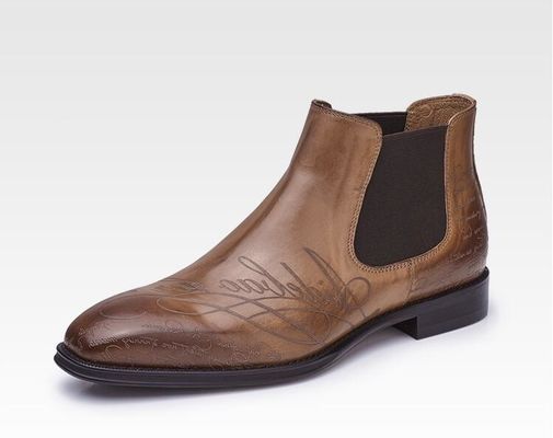Handmade Genuine Mens Casual Leather Boots / High Ankle Boots Environmental Friendly