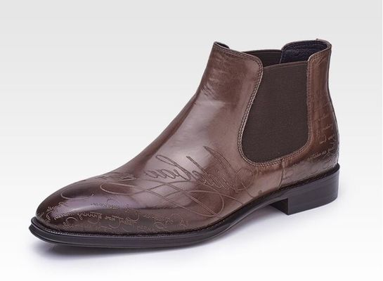 Handmade Genuine Mens Casual Leather Boots / High Ankle Boots Environmental Friendly