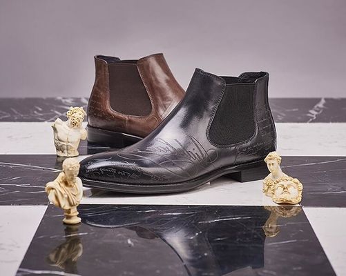 Handmade Genuine Mens Casual Leather Boots / High Ankle Boots Environmental Friendly