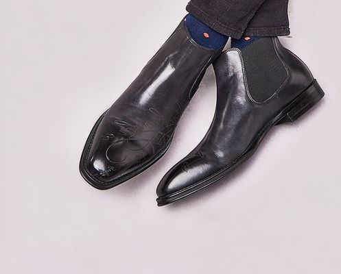 Handmade Genuine Mens Casual Leather Boots / High Ankle Boots Environmental Friendly