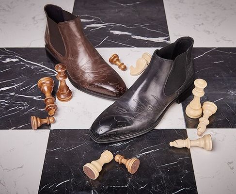 Handmade Genuine Mens Casual Leather Boots / High Ankle Boots Environmental Friendly