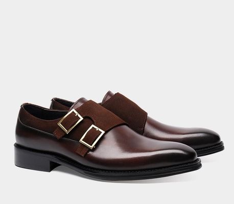 Breathable Men's Dress Shoes Wear Resistant   Handmade Double Monk Strap Shoes