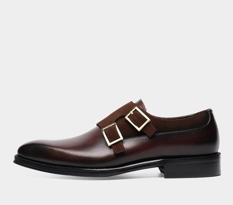 Breathable Men's Dress Shoes Wear Resistant   Handmade Double Monk Strap Shoes