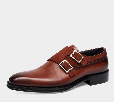 Breathable Men's Dress Shoes Wear Resistant   Handmade Double Monk Strap Shoes