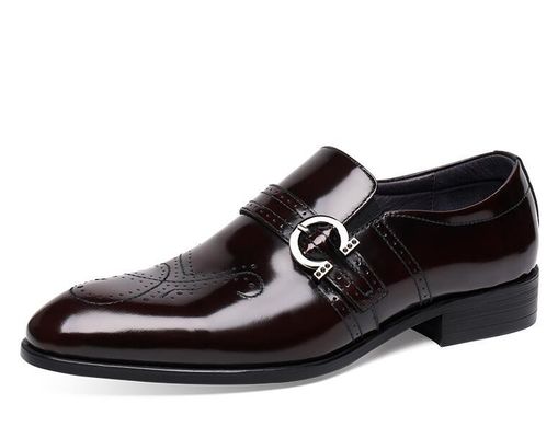Comfortable Handcrafted Men's Dress Shoes Black Italian Monk Strap Men'S Shoes