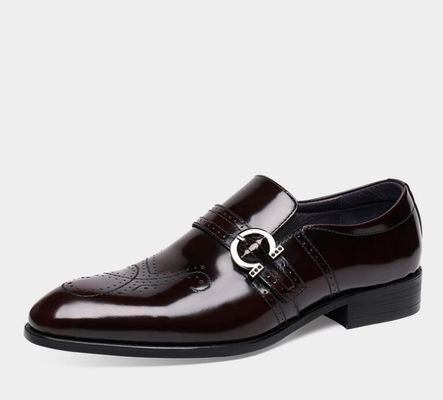 Comfortable Handcrafted Men's Dress Shoes Black Italian Monk Strap Men'S Shoes