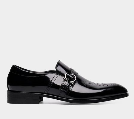 Comfortable Handcrafted Men's Dress Shoes Black Italian Monk Strap Men'S Shoes