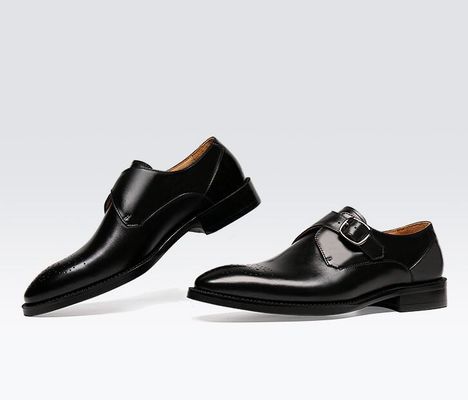 Oxford Leather Mens Buckle Dress Shoes green / Black Gentleman Dress Shoes