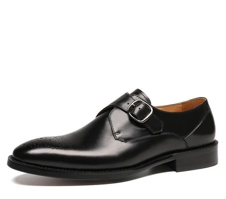 Oxford Leather Mens Buckle Dress Shoes green / Black Gentleman Dress Shoes