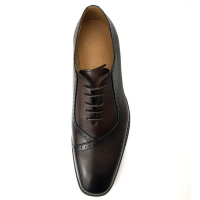 British Style Mens Pointed Toe Shoes / Lace Up Casual Shoes Brown Color
