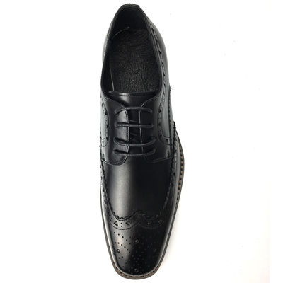 Mens Casual Leather Shoes / Mens Black Oxford Shoes Fashion Italian Style