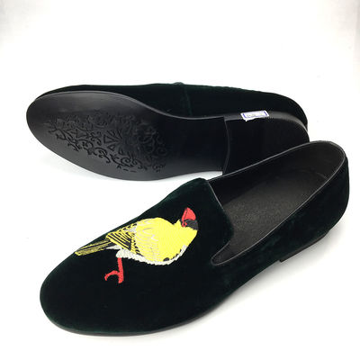 Comfortable Mens Velvet Loafers Wear Resistant Black Suede Leather Loafers