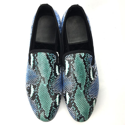 Elegant Design Snakeskin Mens Loafers Wear Resistant Mens Leather Driving Shoes