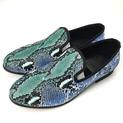 Elegant Design Snakeskin Mens Loafers Wear Resistant Mens Leather Driving Shoes