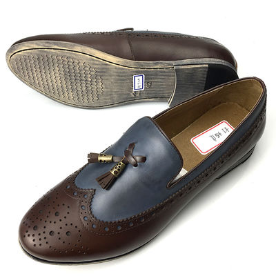 Mens Leather Moccasins Shoes / Mens Casual Loafers Genuine Leather Upper