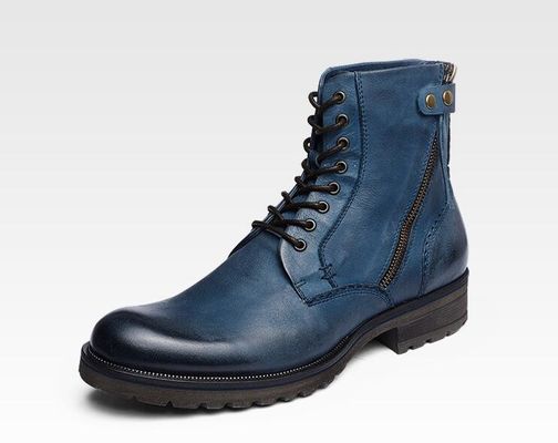 Lace Up Mens Ankle Boots Wear Resistant Casual Mens Leather Cowboy Boots